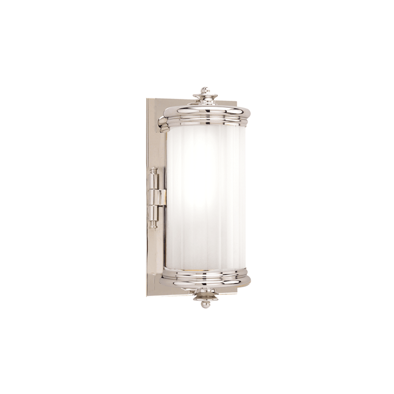 Steel with Frosted Cylindrical Glass Shade Wall Sconce - LV LIGHTING