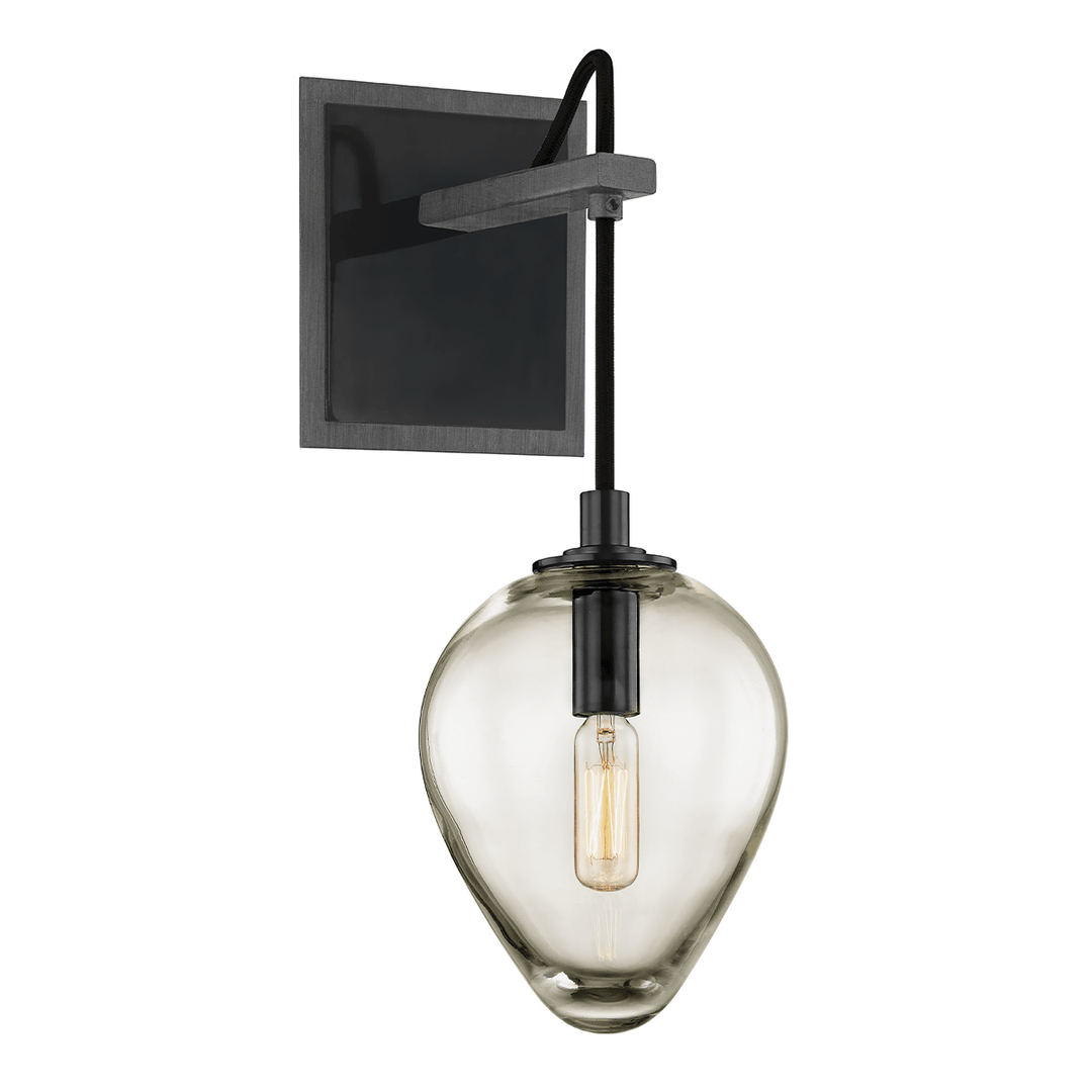 Gun Metal and Smoked Chrome Frame with Clear Glass Shade Wall Sconce - LV LIGHTING