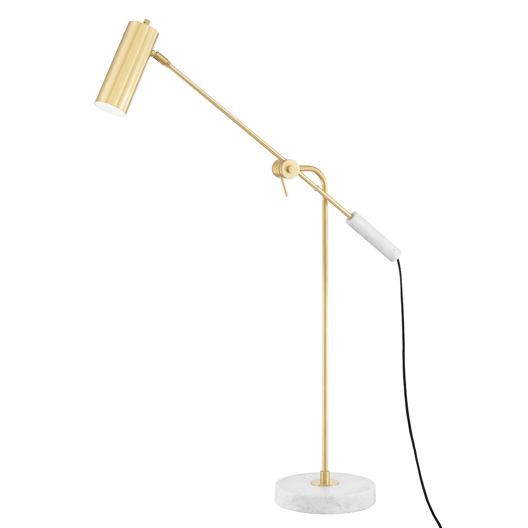 Aged Brass with Marble Floor Lamp - LV LIGHTING