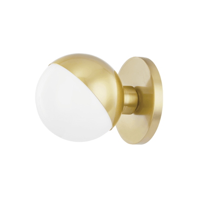 Steel with Frosted Glass Globe Wall Sconce - LV LIGHTING