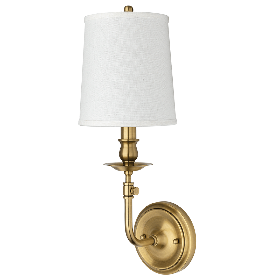 Steel with White Fabric Shade Wall Sconce - LV LIGHTING