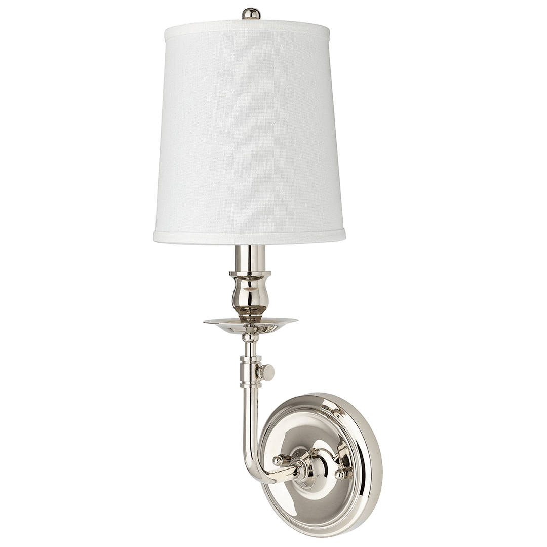 Steel with White Fabric Shade Wall Sconce - LV LIGHTING