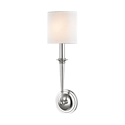 Steel with Off White Fabric Shade Wall Sconce - LV LIGHTING