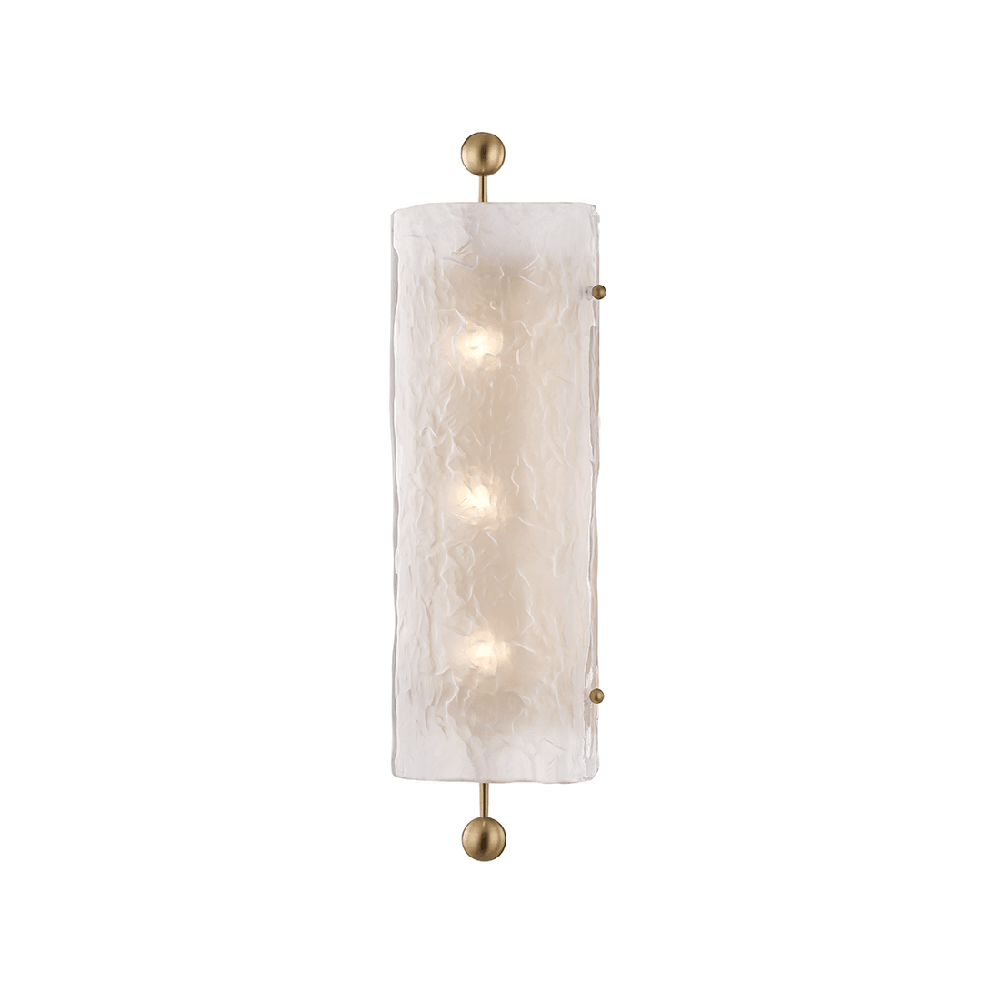 Steel with Textured Frosted Glass Shade Wall Sconce - LV LIGHTING