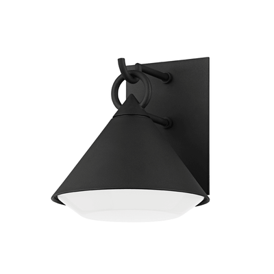 Textured Black with Frosted Shade Outdoor Wall Sconce - LV LIGHTING
