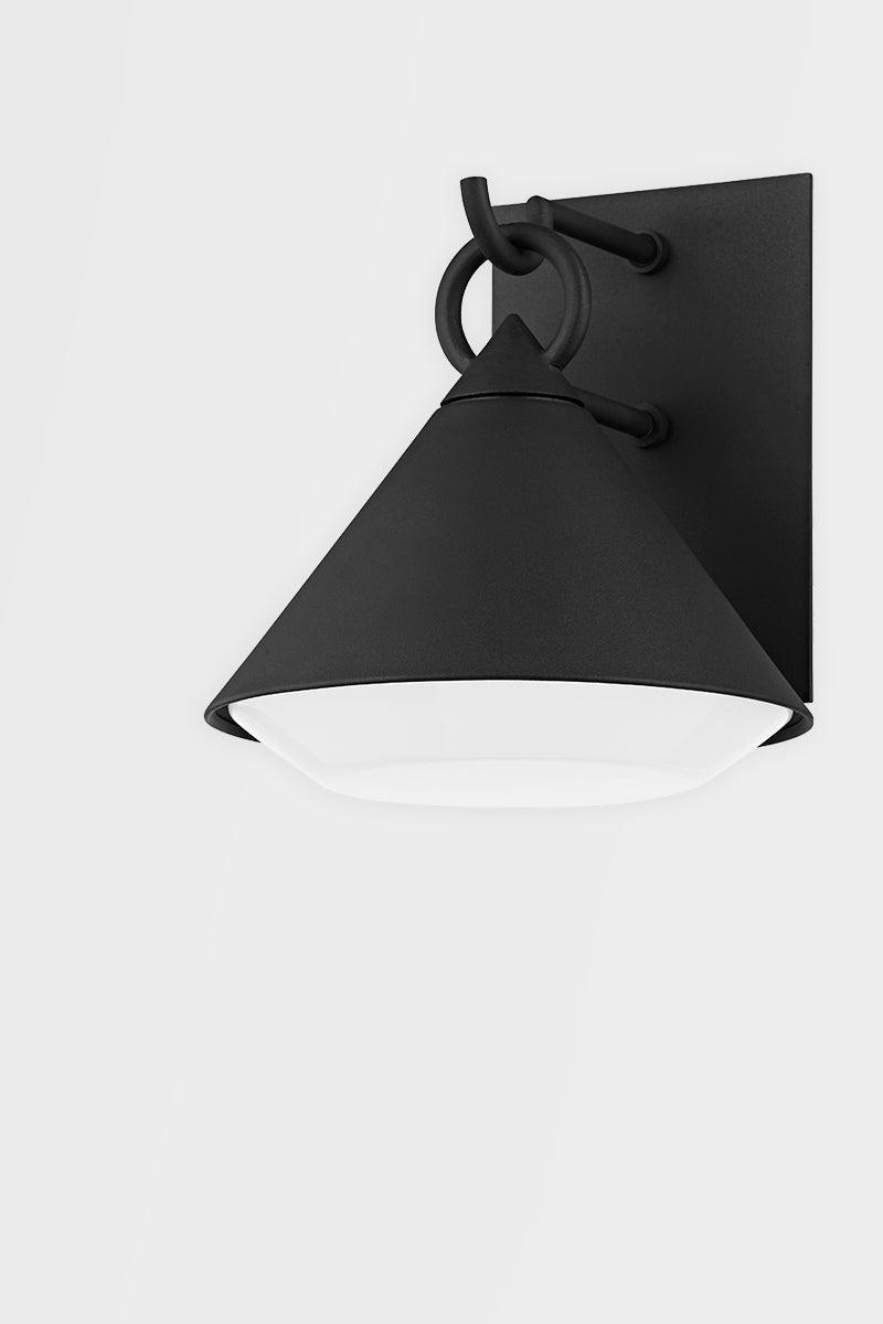 Textured Black with Frosted Shade Outdoor Wall Sconce - LV LIGHTING