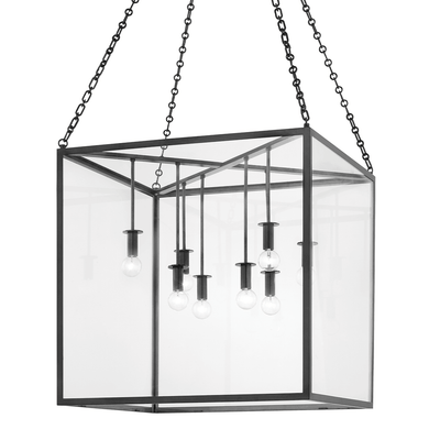 Steel with Clear Glass Shade Cube Chandelier - LV LIGHTING