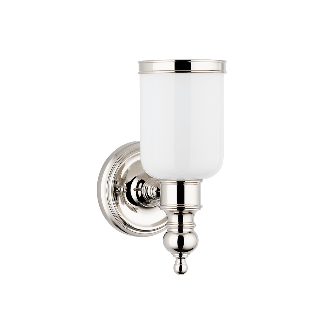 Steel with Opal Glossy Glass Shade Wall Sconce - LV LIGHTING