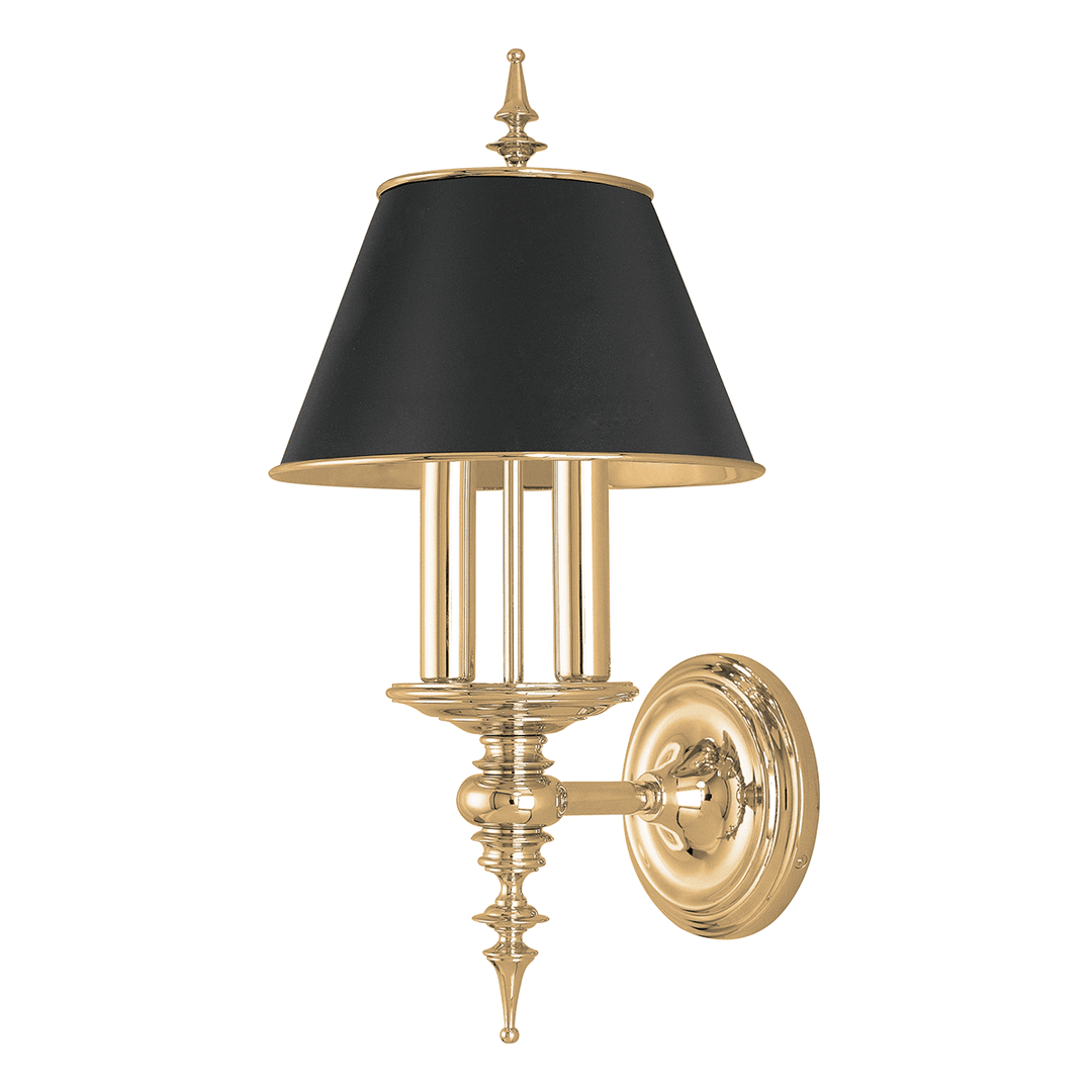 Aged Brass with Black Shade Wall Sconce - LV LIGHTING