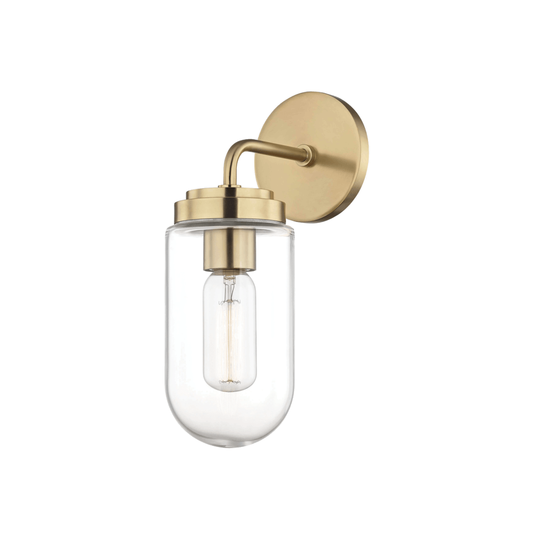 Steel with Clear Capsule Glass Shade Wall Sconce - LV LIGHTING