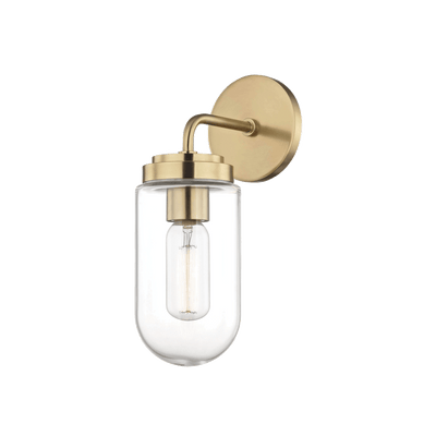 Steel with Clear Capsule Glass Shade Wall Sconce - LV LIGHTING