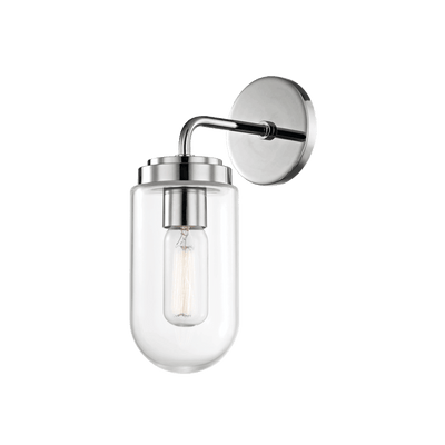 Steel with Clear Capsule Glass Shade Wall Sconce - LV LIGHTING