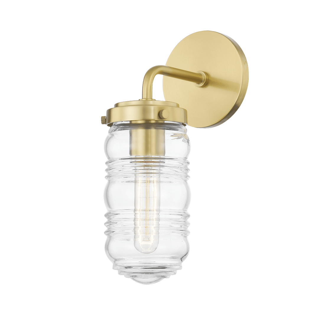 Steel with Clear Capsule Glass Shade Wall Sconce - LV LIGHTING