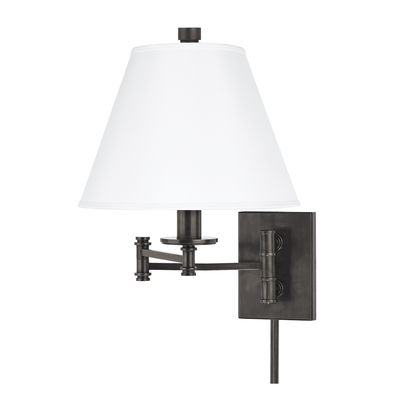 Steel Adjustable Arm with Fabric Shade Plug In Wall Sconce - LV LIGHTING