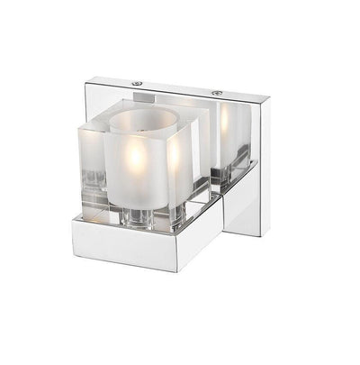 Chrome with Clear and Frosted Glass Shade Wall Sconce - LV LIGHTING