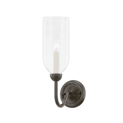 Steel Curve Arm with Clear Glass Shade Wall Sconce - LV LIGHTING