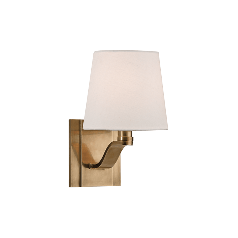 Steel with White Fabric Shade Wall Sconce - LV LIGHTING