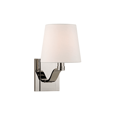 Steel with White Fabric Shade Wall Sconce - LV LIGHTING