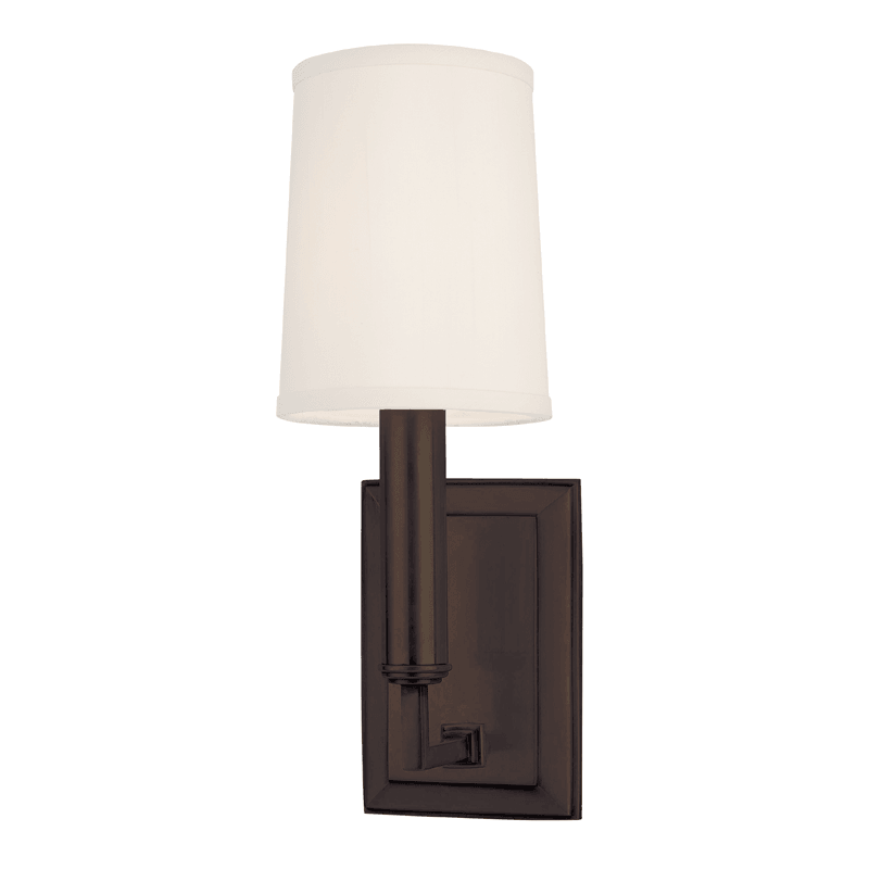 Steel with White Fabric Shade Wall Sconce - LV LIGHTING