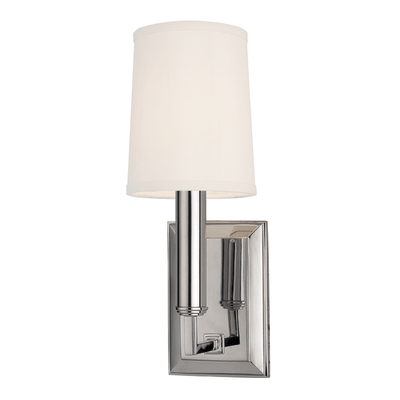 Steel with White Fabric Shade Wall Sconce - LV LIGHTING