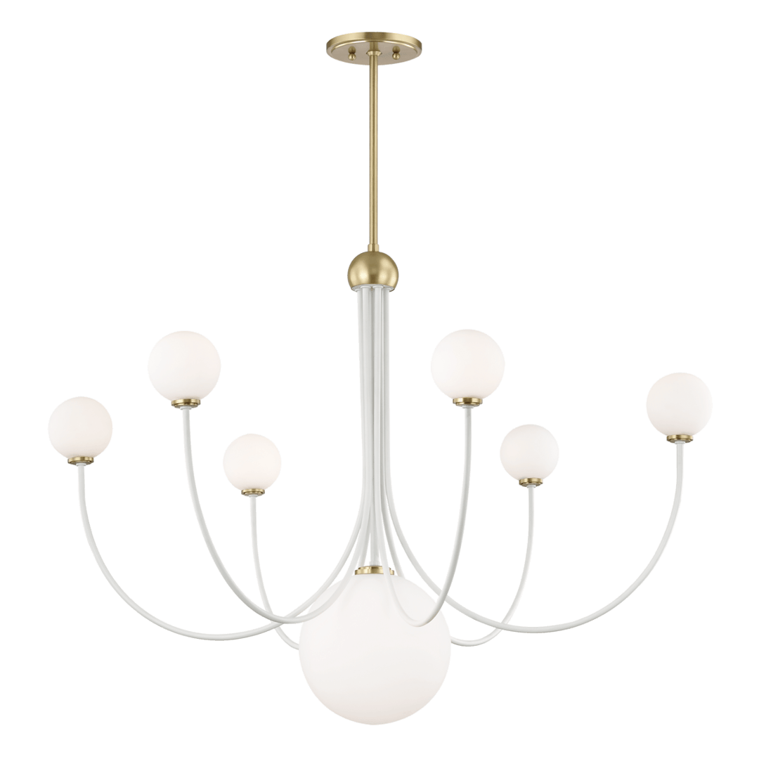 Steel Curve Arm with Frosted Glass Globe Chandelier - LV LIGHTING