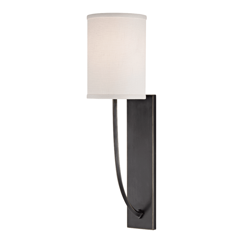 Steel Curve Arm with Fabric Drum Shade Wall Sconce - LV LIGHTING