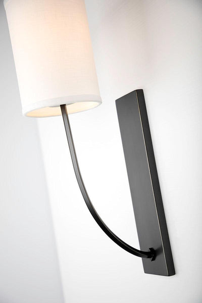 Steel Curve Arm with Fabric Drum Shade Wall Sconce - LV LIGHTING