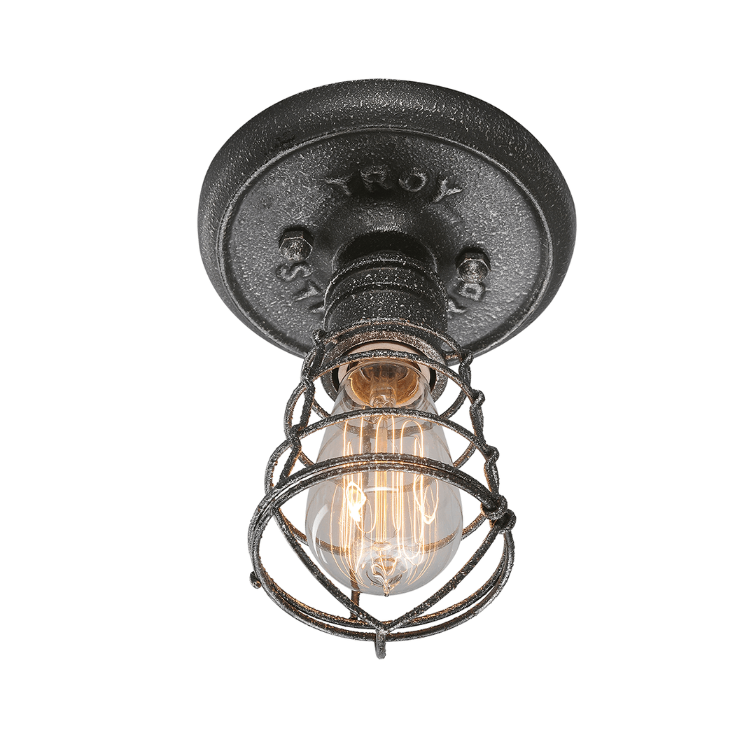 Old Silver with Wire Cover Flush Mount - LV LIGHTING