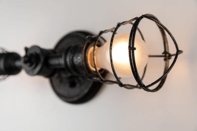 Old Silver Pipe with Wire Cover Wall Sconce - LV LIGHTING