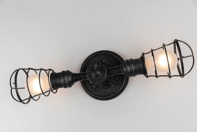 Old Silver Pipe with Wire Cover Wall Sconce - LV LIGHTING