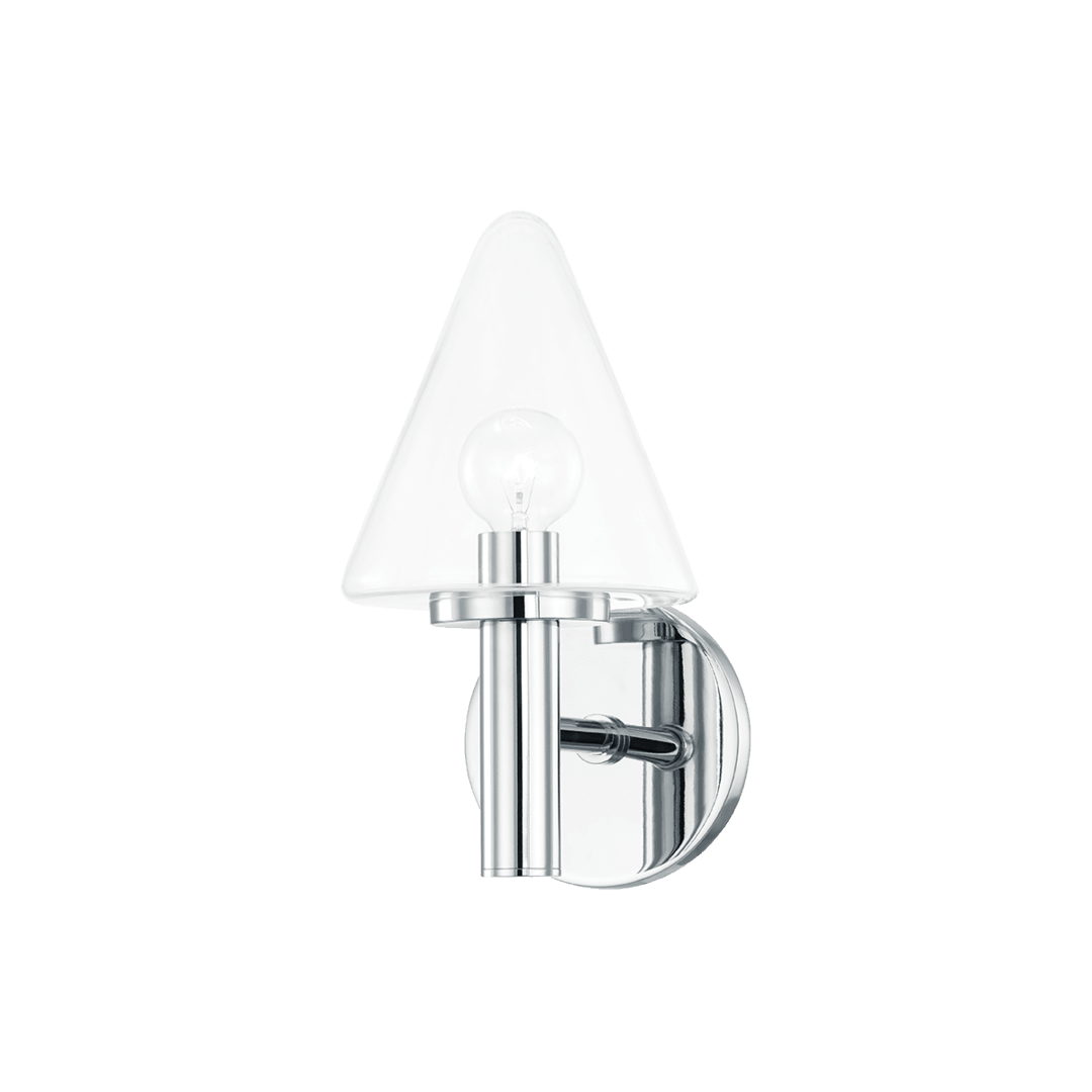 Steel with Clear Cone Glass Shade Wall Sconce - LV LIGHTING