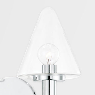 Steel with Clear Cone Glass Shade Vanity Light - LV LIGHTING