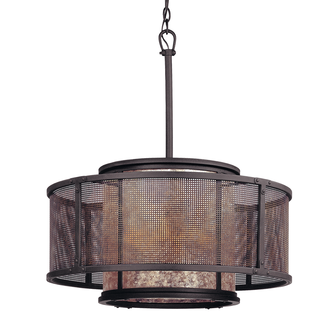 Copper Mountain Bronze with Mesh Shade Outdoor Chandelier - LV LIGHTING