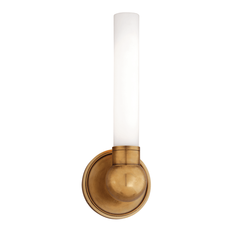 Steel with Cylindrical Opal Matte Glass Shade Wall Sconce - LV LIGHTING