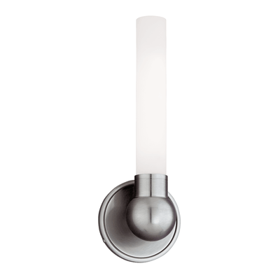 Steel with Cylindrical Opal Matte Glass Shade Wall Sconce - LV LIGHTING