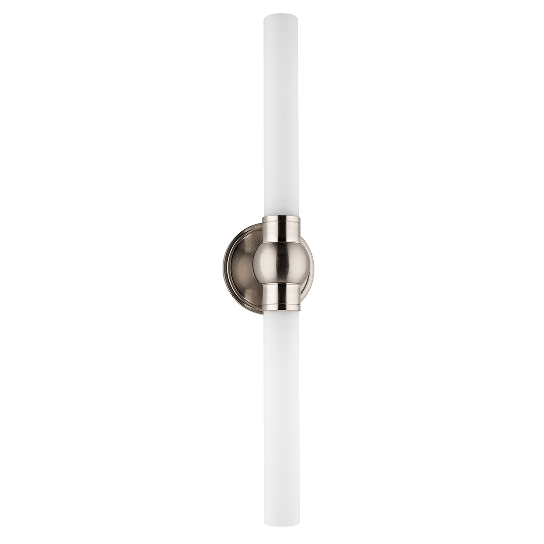 Steel with Cylindrical Opal Matte Glass Shade 2 Light Wall Sconce - LV LIGHTING