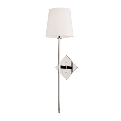 Steel Rod with Off White Parchment Shade Wall Sconce - LV LIGHTING