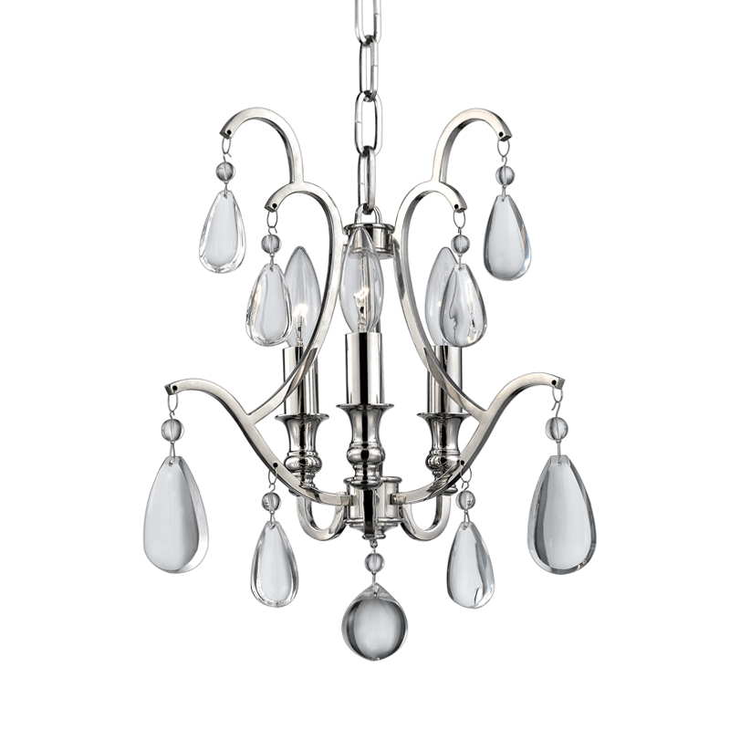 Steel with Clear Crystal Drop Pendant - LV LIGHTING