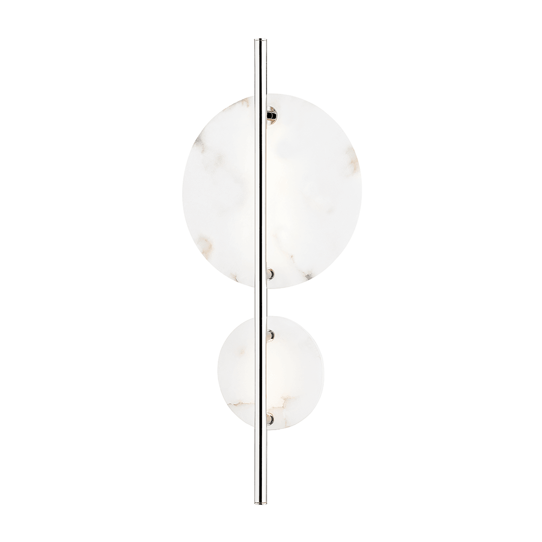 LED Steel Rod with Alabaster Plate Wall Sconce - LV LIGHTING