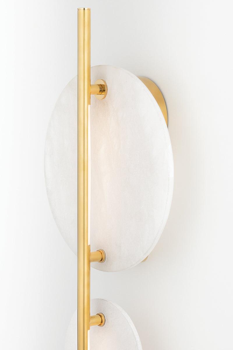 LED Steel Rod with Alabaster Plate Wall Sconce - LV LIGHTING