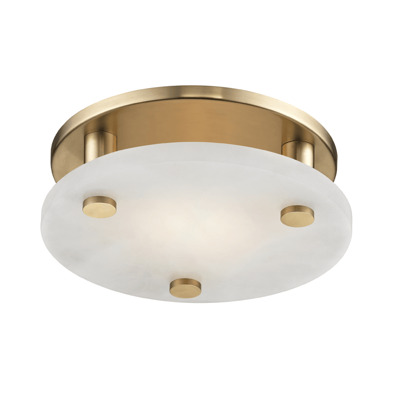 LED Aged Brass Frame with Frosted Glass Shade Flush Mount - LV LIGHTING
