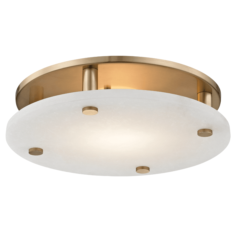 LED Aged Brass Frame with Frosted Glass Shade Flush Mount - LV LIGHTING