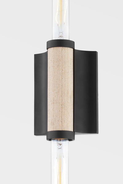 Soft Black with Wood Trim Wall Sconce - LV LIGHTING