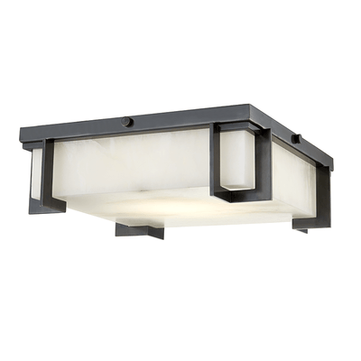 Steel Frame with Alabaster Shade Square Flush Mount - LV LIGHTING