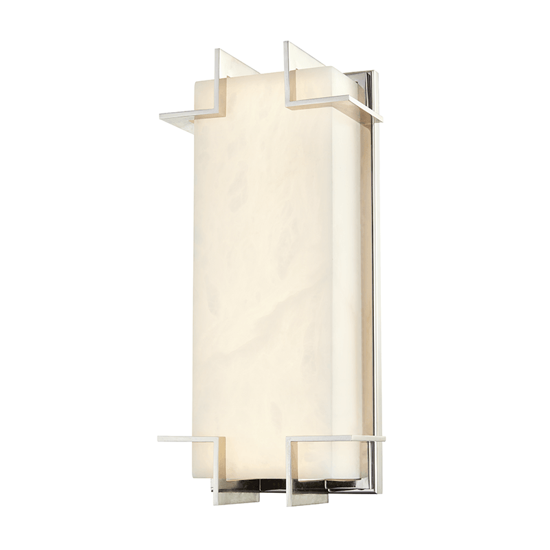 LED Steel Frame with Alabaster Shade Rectangular Wall Sconce - LV LIGHTING