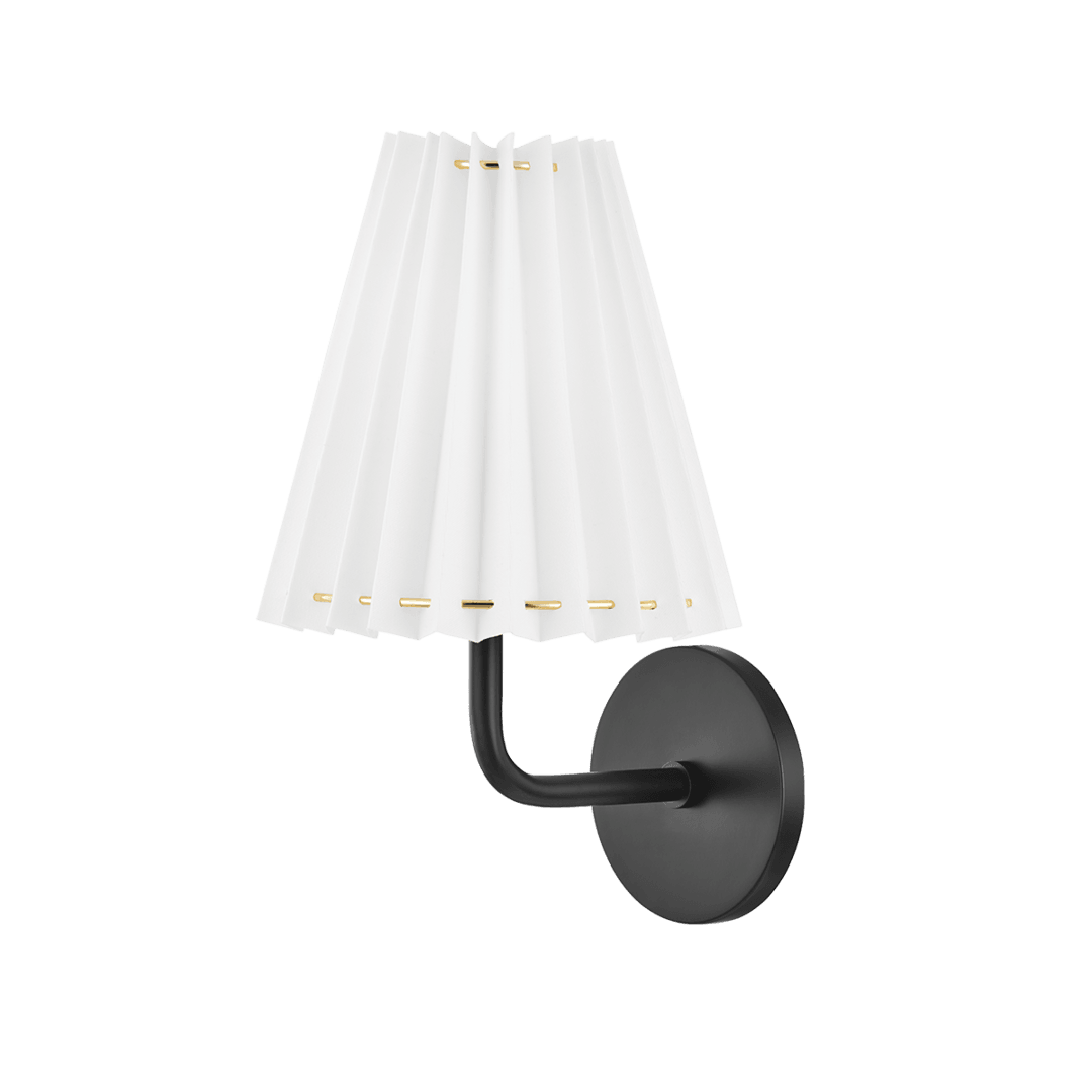 Steel Arm with Folded Fabric Shade Wall Sconce - LV LIGHTING