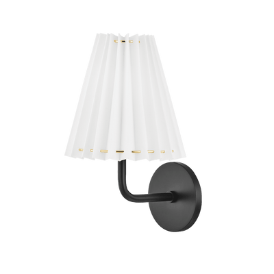 Steel Arm with Folded Fabric Shade Wall Sconce - LV LIGHTING