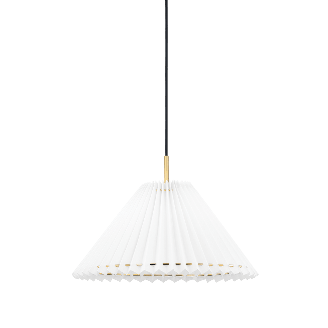 Steel Frame with Folded Fabric Shade Pendant - LV LIGHTING