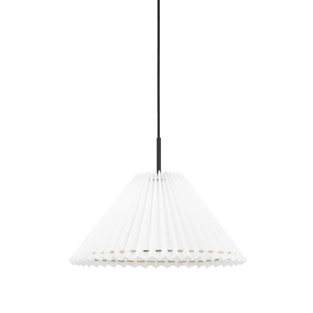 Steel Frame with Folded Fabric Shade Pendant - LV LIGHTING