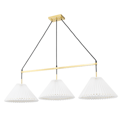 Steel Frame with Folded Fabric Shade Linear Pendant - LV LIGHTING